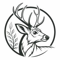 deer face minimal logo