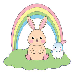 Celebrate Easter Day with this delightful collection of graphic elements in vector illustration style. Featuring Easter eggs, bunnies, spring flowers, and festive decorations