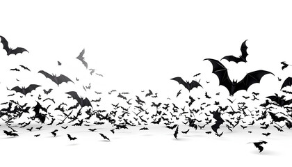 Fototapeta premium Multiple flying bats in motion isolated on white background
