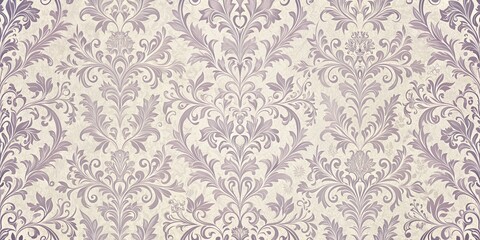 Fototapeta premium Elegant lavender floral damask pattern on a soft beige background with intricate swirls and subtle texture, ideal for luxury brands and high-end designs , elegant design, luxury branding