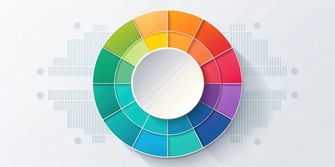 Fototapeta premium Modern infographic layout with geometric sections, arranged in a circular pattern, modern graphic, geometry