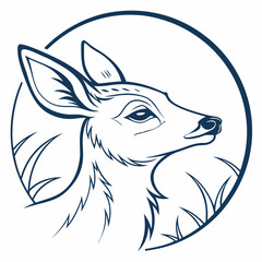 deer face minimal logo