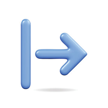 recommend clip art: 3d vector icon of a blue arrow pointing right, symbolizing direction and guidance