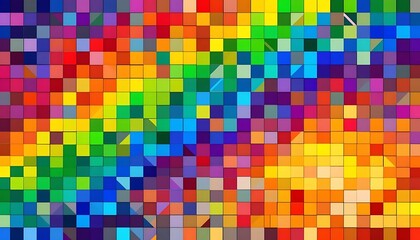 Fototapeta premium Colorful Square Mosaic Abstract Art Design