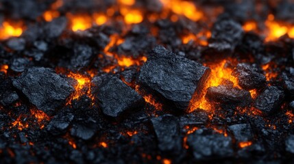 Glowing embers and hot coals.