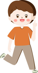Fototapeta premium Cartoon Character of a Young Boy