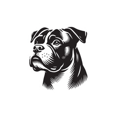 American Bull Dog  Silhouette - Minimalist American Bulldog Vector - dog illustration.