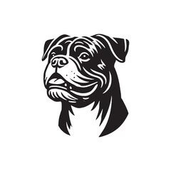 American Bull Dog  Silhouette - Minimalist American Bulldog Vector - dog illustration.