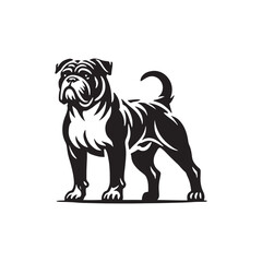 American Bull Dog  Silhouette - Minimalist American Bulldog Vector - dog illustration.