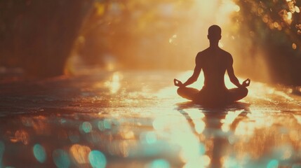 Obraz premium Serene Relaxation Practices in Nature's Embrace