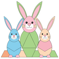 Obraz premium Easter Day Graphic Elements | Vector Illustration on White Background.Featuring Easter eggs, bunnies, spring flowers, and festive decorations