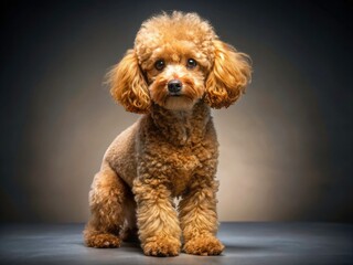 Fluffy Poodle Puppy, Cute Toy Dog, Adorable Pet, Playful Small Dog, Curly Hair Dog,  Soft Fur Dog,  White Poodle, Brown Poodle,  Dog Portrait