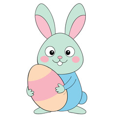 easter bunny with easter egg