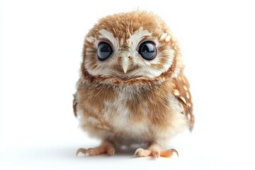 Naklejka premium Adorable Baby Screech Owl Close-Up