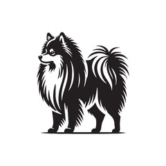 American Eskimo Dog Silhouette - Dog Vector - Minimalist Dog Illustration.