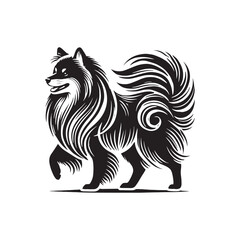 American Eskimo Dog Silhouette - Dog Vector - Minimalist Dog Illustration.