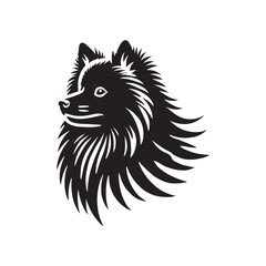 American Eskimo Dog Silhouette - Dog Vector - Minimalist Dog Illustration.