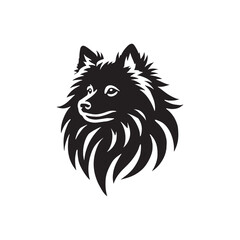 American Eskimo Dog Silhouette - Dog Vector - Minimalist Dog Illustration.