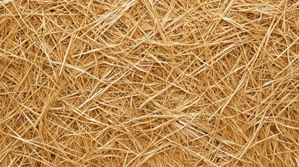Closeup view of natural straw or hay texture in field or meadow