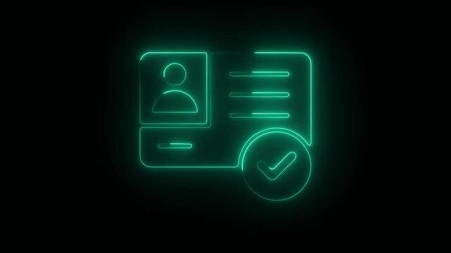 Glowing Neon Identity Icon on Black Background | HD Video Motion Graphic Animation