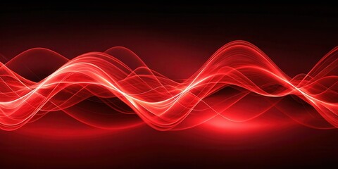 Vibrant red waveforms flowing smoothly on background, red, waveforms, flowing, smooth,background, vibrant, abstract, energy