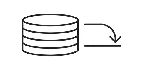 Obraz premium Minimalist Database Restore: Single Line Data Flow Arrow Design for Web App UI UX
