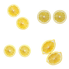 Fresh lemon slices transparent background culinary bright and clean environment top view food concept