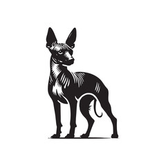 American Hairless Terrier Vector Silhouette - Dog Illustration.