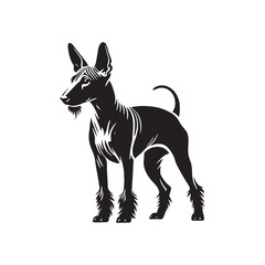 American Hairless Terrier Vector Silhouette - Dog Illustration.