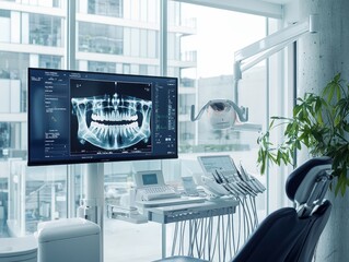 Modern dental office with advanced imaging technology for patients.