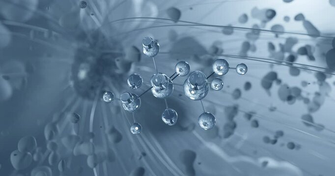 Etidronic acid rotating molecular 3d structure ball-and-stick model, looped video etidronate