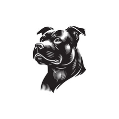 American Pit Bull Terrier Vector - American Pit Bull Terrier Silhouette - Illustration of American Pit Bull Terrier