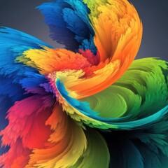 Obraz premium Abstract Art of Vibrant Colors Blending in Fluid Motion