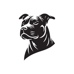 American Pit Bull Terrier Vector - American Pit Bull Terrier Silhouette - Illustration of American Pit Bull Terrier