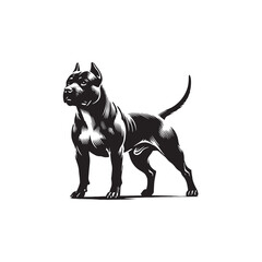 American Pit Bull Terrier Vector - American Pit Bull Terrier Silhouette - Illustration of American Pit Bull Terrier