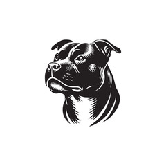 American Pit Bull Terrier Vector - American Pit Bull Terrier Silhouette - Illustration of American Pit Bull Terrier