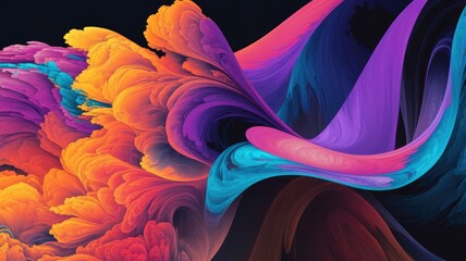 Obraz premium Abstract Art of Vibrant Colors Blending in Fluid Motion