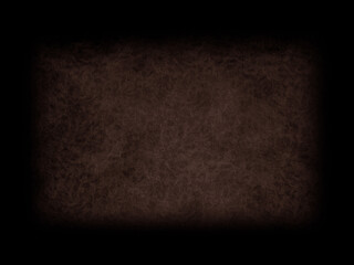 Dark brown leather upholstery and black background, isolated on