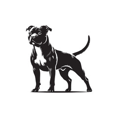 American Staffordshire Terrier Silhouette - American Staffordshire Terrier Illustration - Minimalist Dog Vector.