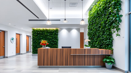 Interior with a reception desk in the loft style
