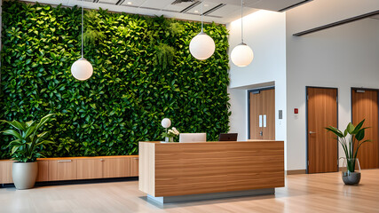 Interior with a reception desk in the loft style