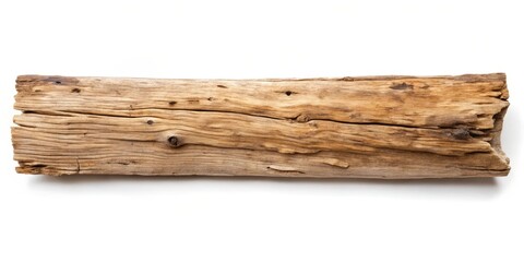 Naklejka premium Sea drift wood plank isolated on background, sea, drift wood, plank, isolated,background, template, mockup, design, natural