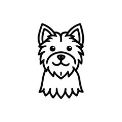 Dog breed Yorkshire terrier sketch hand drawn in engraving. vector cartoon illustration isolated on white background