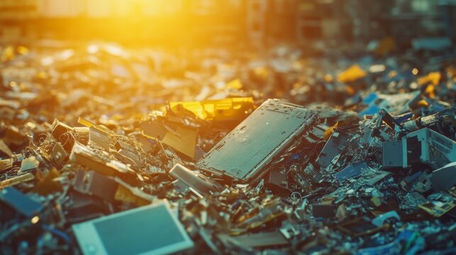Bright Indoor Close-Up of Dismantled Waste Parts