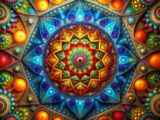 Fototapeta premium Geometric shapes and abstract patterns create a surreal design.