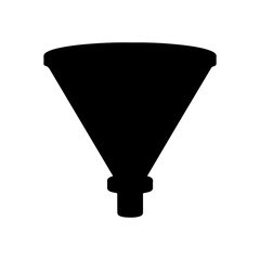 Black Plastic funnel silhouette vector illustration on white background
