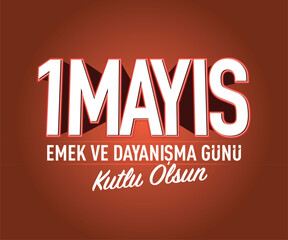 A typographic design for May 1st, International Workers' Day. Featuring bold red tones and strong typography, this modern graphic symbolizes workers' rights and solidarity