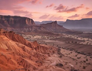 Fototapeta premium Earthy tones of Chamarel seven coloured earths at dusk with soft pastel hues, earthy, tone, natural