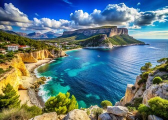 Obraz premium Mediterranean Coastline French Riviera Cliffs Cassis