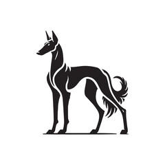 Azawakh Dog Silhouette - Azawakh Dog Illustration - Minimalist Azawakh Dog Vector.